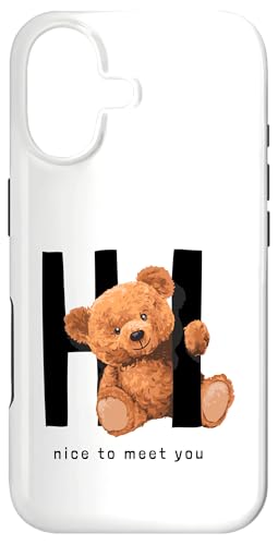 Say Hi Nice to Meet You, Lovely Teddy Bear Graphic Designs �X�}�z�P�[�X iPhone 17 �p
