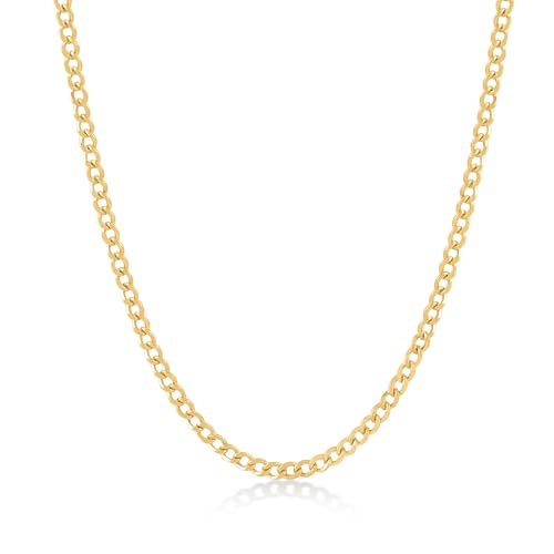 Gelin 14k Real Gold Curb Chain Necklace for Women |