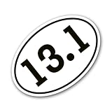 13.1 Half Marathon Black Oval Automotive Magnet Decal,Heavy-Duty Automotive Magnet for Car, Truck, SUV (Black Oval-13.1)