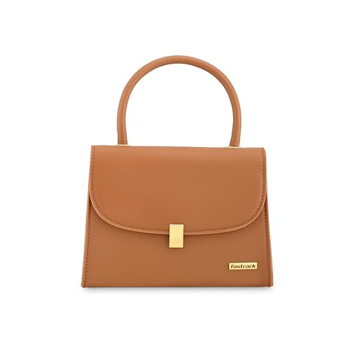 Image of Fastrack Solid PU Structured Handheld Bag For Women, Girls and Ladies| with Detachable Sling Strap and Button closure | Ladies Purse Handbag | Handbags for Casual Carry