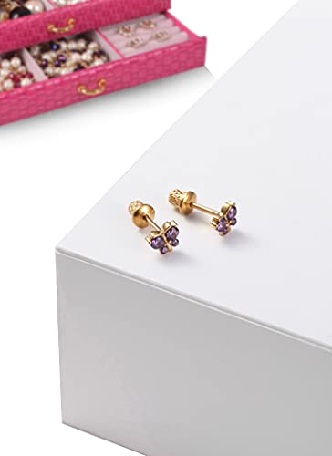 Earrings For Girls, 18k Gold Plated Butterfly Hypoallergenic Earrings for Girls, Stud Screw On Safety Backs, Stainless Steel Ultra Sensitive Ears Post For Kids, Toddlers, Little Girls, Teens3