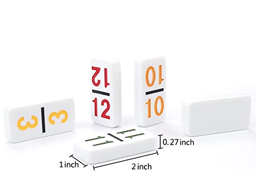 Kaile Mexican Train Dominoes With Numbers, Color Double 12 Numerical Number Dominoes Set Chicken Foot Dominoes Set With Aluminum Case, 91 Tiles… #TOP2