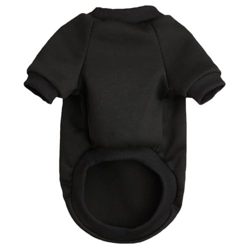 Image of Soft Puppy Sweater for Small Dogs Winter Knit Pullover, Black XXS | Elastic Cuffs Pet Clothes, Holiday Party Matching, Fall Winter Daily Outfit, Soft Breathable Machine Washable Sweatshirt
