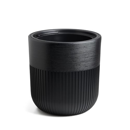 Tymar Pflanzkübel groß außen, Blumenkübel Outdoor, Blumentopf Gross draussen, Übertopf_Luca (ø 40 cm; Schwarz)