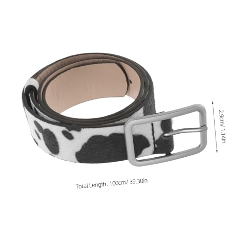 VALICLUD Simulated Horsehair Belt for Women - Adjustable Pu Leather Cow Print Waist Belt 39.37 X 2.16 X 1.57 Inches Perfect for Jeans and Dresses2
