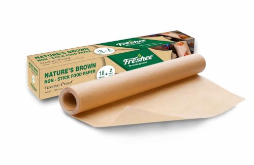 Image of Freshee Pack of 5 Food Wrapping Paper for Baking, Non-Stick Food Paper, Multi-Purpose Organic Paper - Nature's Brown 20m x 300mm