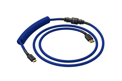 Image of GLORIOUS Coiled Keyboard Cable - Coiled USB C Cable Artisan Braided Cables for Mechanical Gaming Keyboard Coiled Cable - Custom Keyboard Cable (Cobalt Blue)