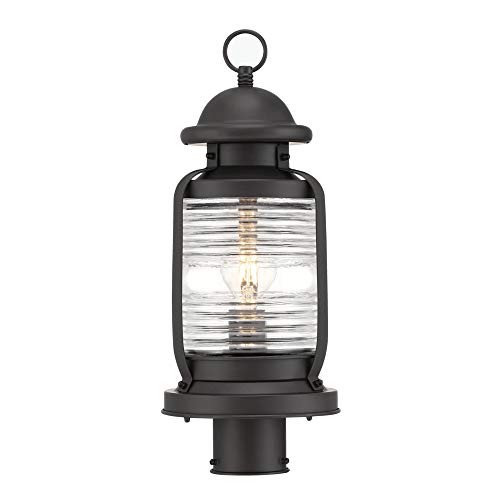 Westinghouse Lighting 6113300 Weatherby Rustic/Arts & Crafts One-Light Outdoor Post-Top Fixture, Weathered Bronze Finish, Clear Glass #TOP11