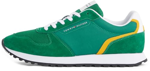 Tommy Hilfiger Runner Sneaker Hombre New Eva Summer Nylon Pop de Ante, Verde (Nouveau Green), 42