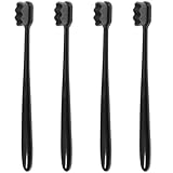 Alasum 4 Stück pack Weiche Zahnbürsten für Erwachsene und Manuelle Reisezahnbürsten aus Pp Tragbar und Sanft für Unterwegs und Zuhause Zufällige Farbe