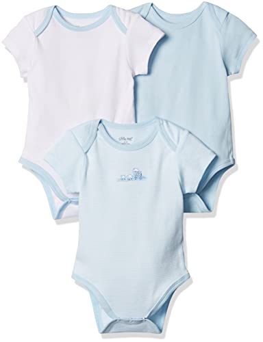Image of Little Me baby-boys 3-pack 100% Cotton Scratch Free Tag Onesies