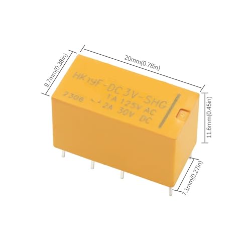 Mini relais de puissance DPDT 8 broches HK19F 2NO 2NC type PCB composant 5V
