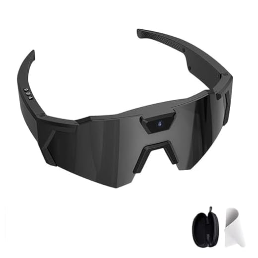 Pov Glasses 4K Baseball Sunglasses with Camera, Smart Brille mit Fahrrad Kamera, Sportkamera Motorrad Intelligent Brillen Sonnenbrille, wasserdichte Mini-Actionkamera Sonnenbrille für Herren Damen (B)