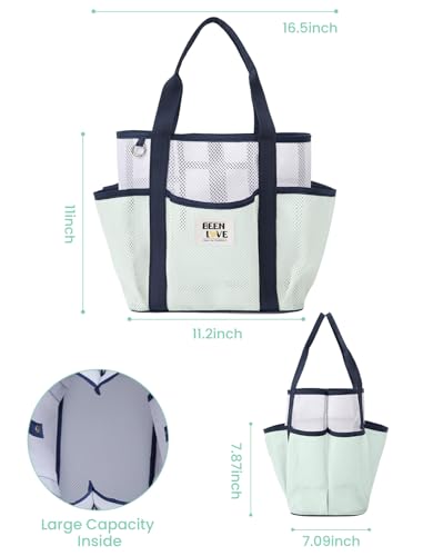 Mesh Beach Bag for Women, Lightweight Beach Tote Bag Sandproof Pool Bag with 8 Pockets for Travel Vacation Essentials2