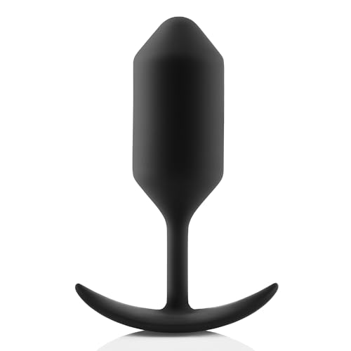 b-Vibe Snug Plug 3, Weighted Silicone Butt Plug, Intermediate Anal Plugs - Sex Toys for Adults, 180g (Black)
