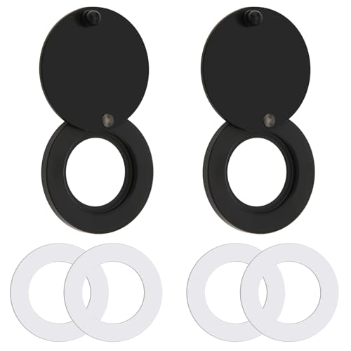Solid Brass Peephole Cover with Adhesive Tape,Black,2 Pack