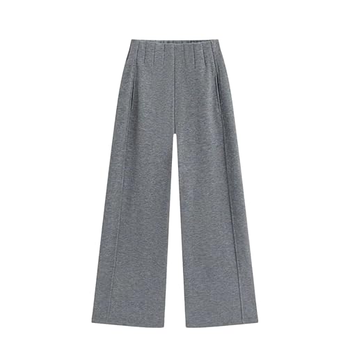 Womens High Waist Casual Wide Leg Pants Polyester Blend Chic
