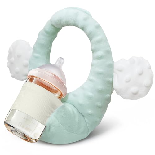 Image of FIKETLXU Baby Bottle Holder,Baby Bottle Holder Hands Free Feeding,Newborn Bottle Holder,Twin Baby Feeding Pillow,Newborn Essentials (Minty Green）