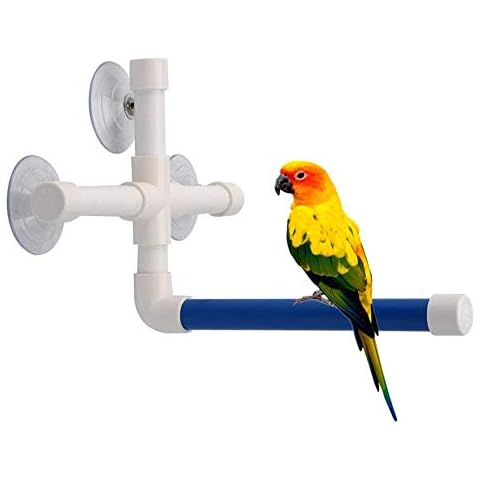 alignmentpai Bird Parrot Suction Cup Shower Perch Standing Bar Rod Bathing Toy for Pet Supplies 21cm x 24cm x 17cm Cover