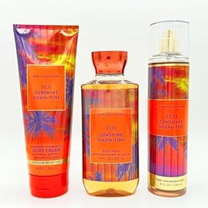 FIJI SUNSHINE GUAVA-TINI 3 Piece Bundle - Fragrance Mist - Body Cream and Shower Gel - Full Size,