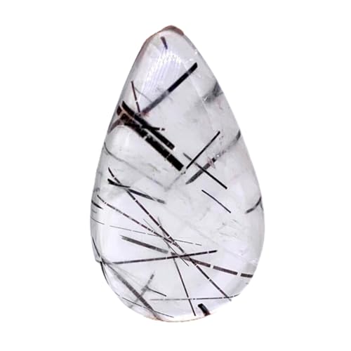 Quartz rutile noir naturel 32x18mm pierre précieuse en vrac pour bague et collier