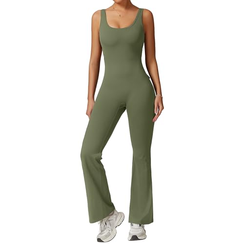 Litthing Mono Deportivo Sin Mangas para Mujer - Ajustado, Sexy, Sin Espalda Con Cuello en U - Elegante Enterizo Rompers para Fitness y Yoga