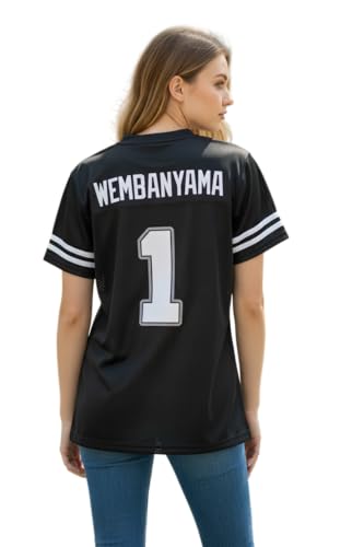 Custom Victor Wembanyama Womens Glitter Flake Blinged Mesh Jersey Shirt (US Alpha X-Large Regular Regular Black)