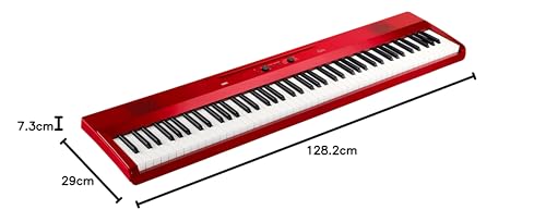 Korg – Liano L1 – Tragbares Digitalpiano mit Hochwertiger Soft-Touch-Tastatur – Metallisches Rot