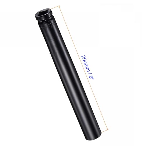 MACHSWON 2Pcs 1/2 Inch Drive - 17mm Deep Impact Socket with 6 Point Design, Heat-Treated Cr-V Steel 200mm Length, Metric Sizes - Image 2