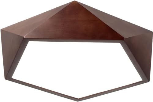 Lustre géométrique en bois massif pour corriger les plafonds bas avec élégance