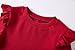 Niyage Girls Cotton Long Sleeve T-Shirt Toddler Comfort Soft Thick Basic Crewneck Tee Tops with Ruffles Trim Wine Red 120