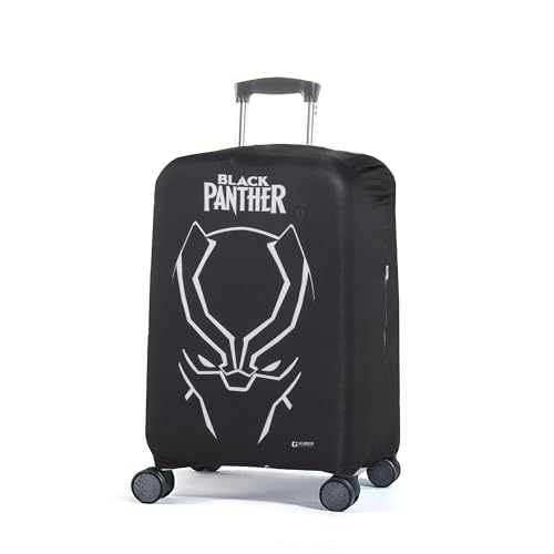 Image of Heart Home 22-26 Inch Polyester Medium Size Suitcase Cover | Dustproof and Machine Washable Luggage /Trolley Bag Cover Protector | Panther Black