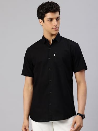 Image of Majestic Man Men's Pure Cotton Dobby Weave Checks Slim Fit Half Sleeve Casual Shirt