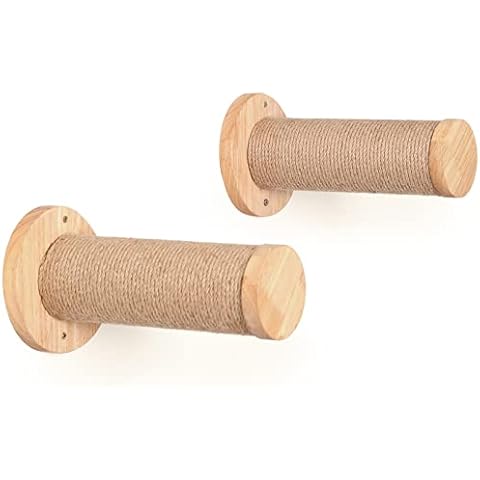FUKUMARU Cat Wall Furniture, 11.8 Inch Cat Wall Steps for Drywall, Cat Stairs for Wall Mounted with Jute Scratching Cat Shelf for Most Kitten, Medium and Large Cats, 2 of Pack Cover
