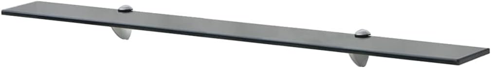 vidaXL Floating Shelf Black Tough Glass 35.4 x 3.9 in Floating Shelf