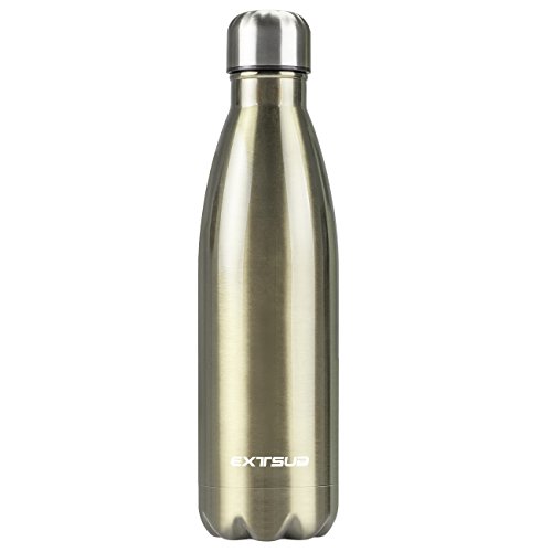 最安値 水筒 500ml 保温保冷 スポーツボトル ステンレス製 真空断熱 直飲み 軽量 おしゃれ カバー付き ゴールドの価格比較