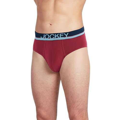 Jockey Men's Underwear True Style Brief - 3 Pack, Funky Marina Floral/Red Pear/Soft Blue Fall Stripe, S2