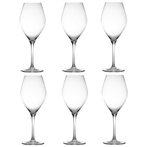 Zafferano Solution Goblet Verre à vin blanc fabriqué à la main pour vin blanc, vin mousseux et vin rouge, passe au lave-vaisselle jusqu'à 60 °C, verre élégant pour dégustation de vin, 360 ml
