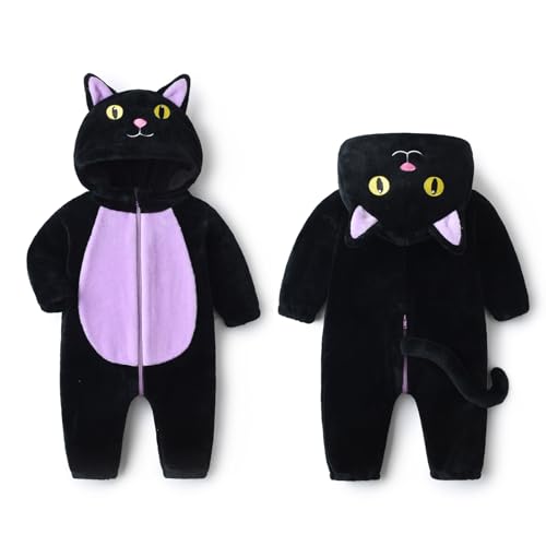 Disfraz de gato negro para bebé niño y niña miniatura 4