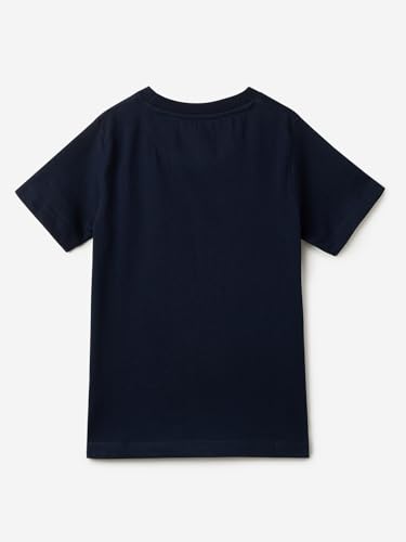 Image of The Souled Store Official ISRO: Official Logo Boys and Mens Regular Fit Graphic Printed Half Sleeve Cotton Blue Color T-Shirt
