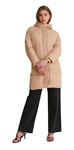 Veste longue rembourrée Femme NA-KD beige manteau chaud taille 44