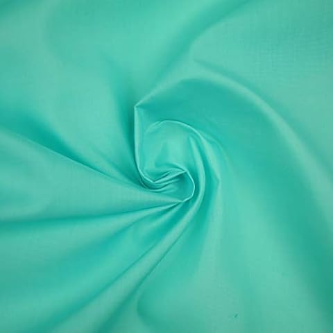Textile Plaza - PREMIUM POLY COTTON PLAIN DYED FABRIC CRAFT MATERIAL POLYCOTTON 44" (Aqua Blue 3546, 1 Metre) Cover