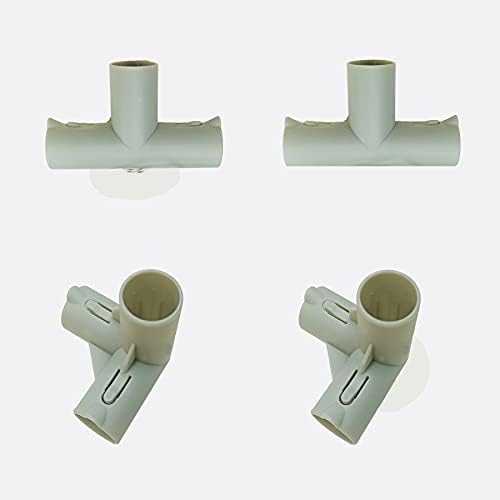 4pcs T-Shaped Playpen Connectors - 3-Way Replacement Parts For Toddler Play Yards, Indoor Steel Pipe Joints