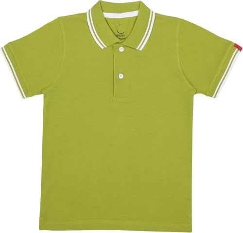 Image of Cotton Polo T-Shirt for Kids Boys Girls Half Sleeve, Regular Fit Tees for Boys Collared Casual Tshirts | Soft & Breathable Biowash Fabric | Half Sleeve