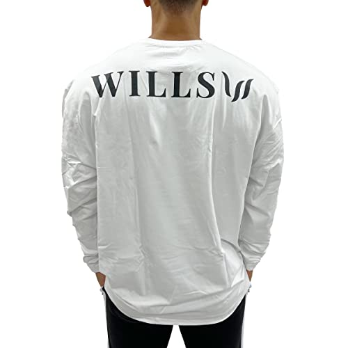 [WILLS FITNESS] T Y  I[o[TCY OX[u rbNVGbg EBY tBbglX CLASSIC LOGO BACK PRINT OVERSIZE LONG SLEEVED T-SHIRT ؃g W EGA