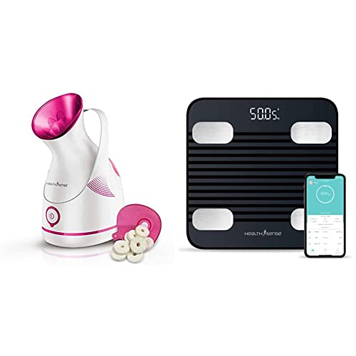 HealthSense Steamer for Cold & Cough, Vapourizer & Steamer for Face steam & Bluetooth BMI Weight Machine for Body Weight, Digital Body Fat Analyzer Machine
