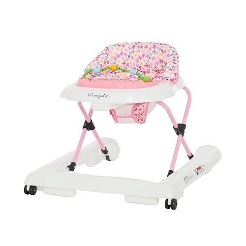 Image of Dream On Me 2-in-1 Ava Baby Walker, Easy Convertible Baby Walker, Walk Behind, Height Adjustable Seat, Added Back Support, Detachable Slate, Spring Pink