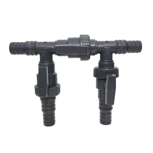 HAF 3 Wege Solarweiche / 3 Wege Ventil mit Absperrhahn | 4-Teiliges Bypass Set mit 32mm & 38mm Schlauchtüllen zum Anschluss von Solarkollektor Poolheizung Wärmepumpe Heizmatte oder Sandfilteranlage