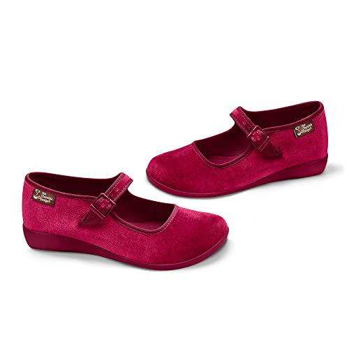 Image of Hot Chocolate Design Whimsical Women's Mary Jane Flats | Adjustable Buckle Strap, Round Closed Toe, Cushioned Insole, Vegan Textile, Lightweight All-Day Wear