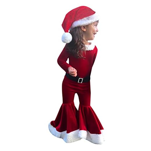 Trajes de Navidad para bebé, niña, ropa de Navidad, 2 piezas, ropa de Navidad, cosplay, camisetas de manga larga, pantalones inferiores de ladrido, juego de disfraz de Navidad (rojo, 1-2 años)